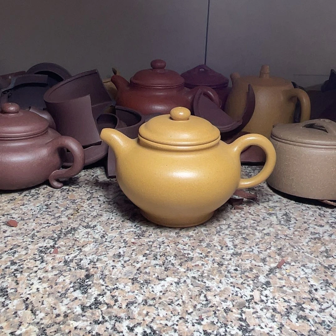 茶壶紫砂微瑕刘子新黄金段掇只
