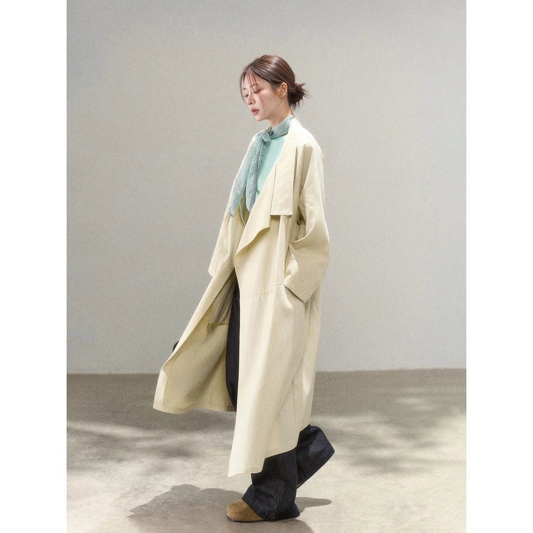 【小野莓】立领宽松高级感中长款风衣女秋季气质外套清清BH99043