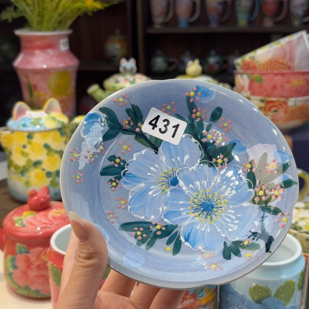 瓷片景德镇手绘高温釉下彩陶瓷茶具