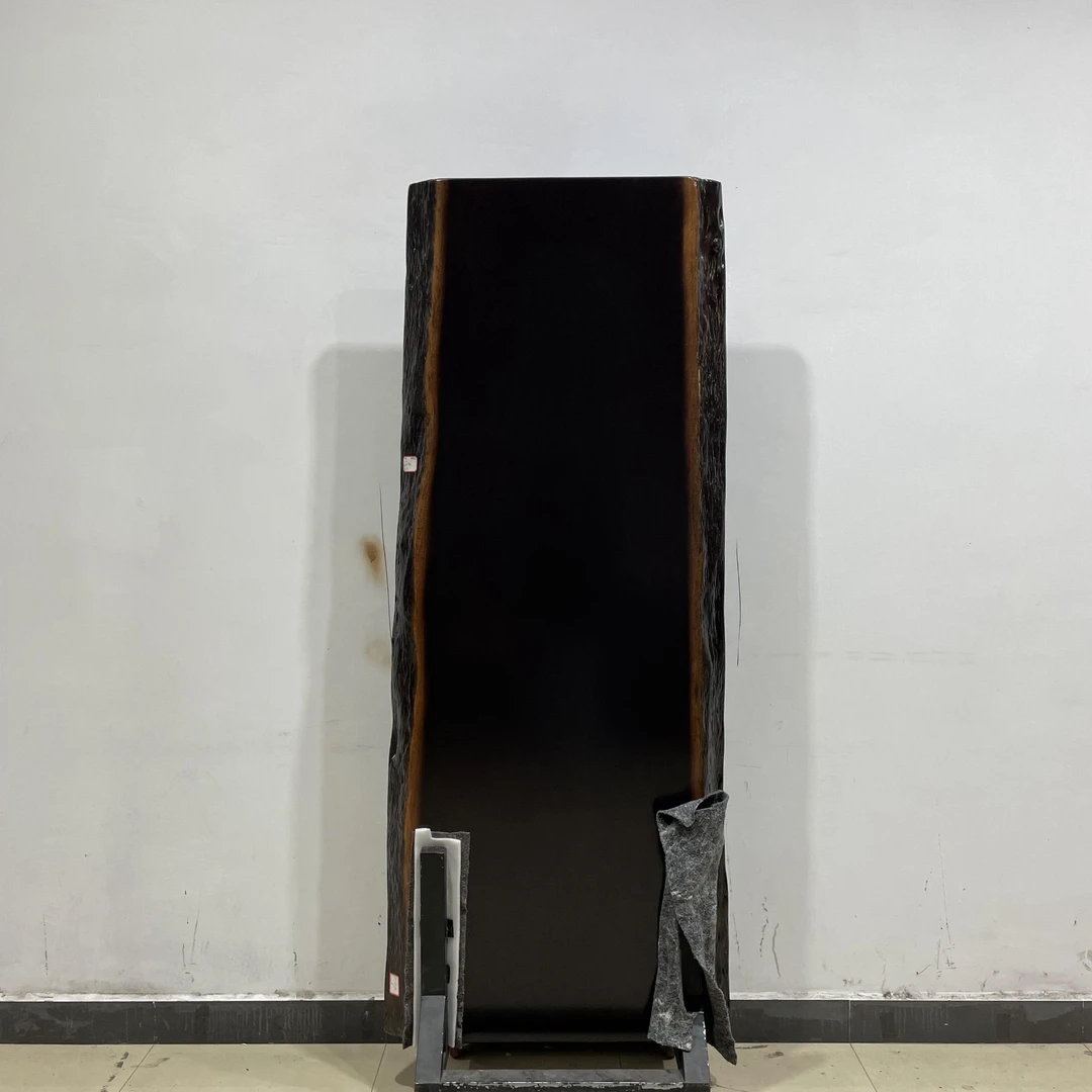 238-长200宽82-79-73厚8自然边非洲黑檀大板桌实木整板原木茶几