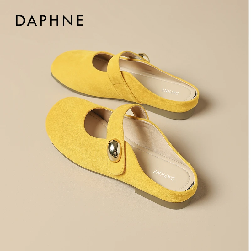 达芙妮包头半拖鞋女外穿2025新款夏季鞋子多巴胺勃肯凉拖鞋配裙子