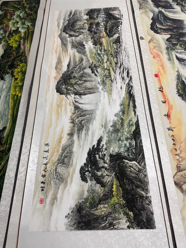 源远流长八方来财2.8米✖️96山水卷轴挂画