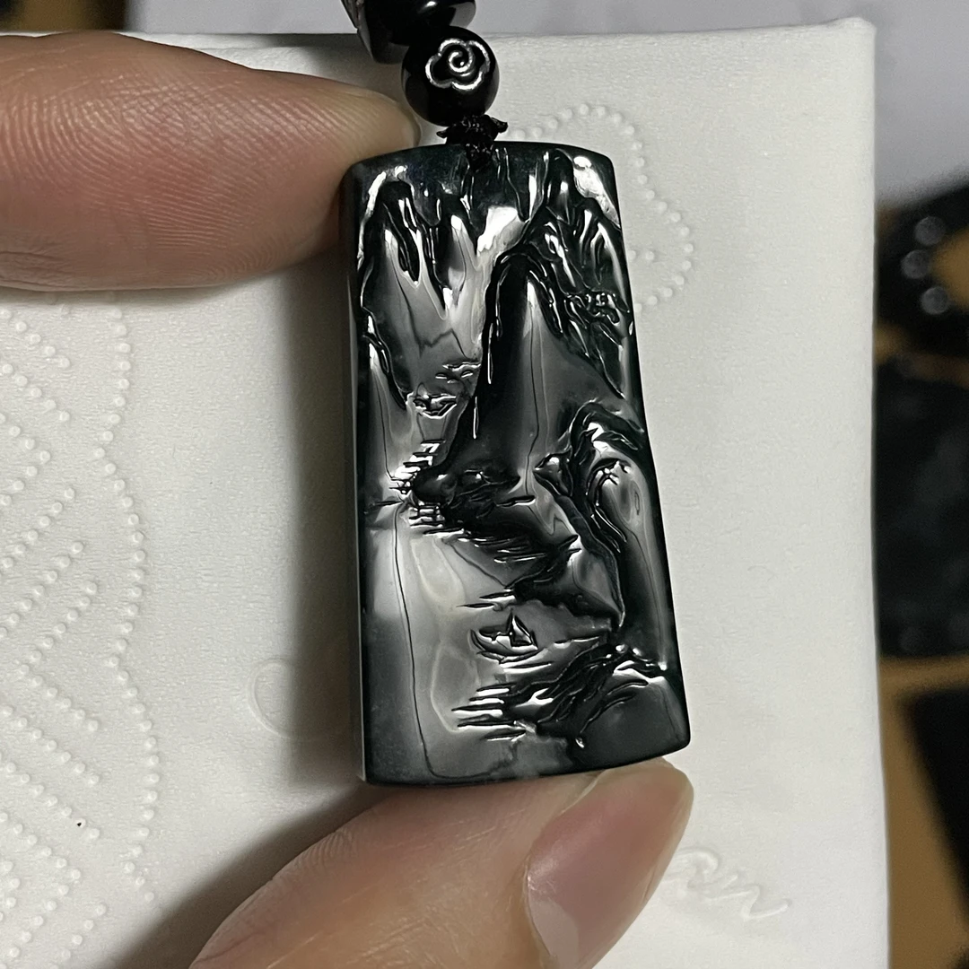 天然翡翠a货 山水牌h43