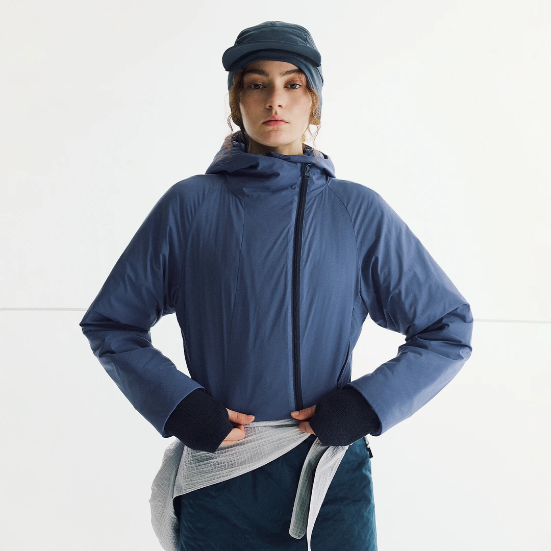 NORYBRAND 短款收腰廓形可变版型 羊毛暖绒填充棉服女生机能户外