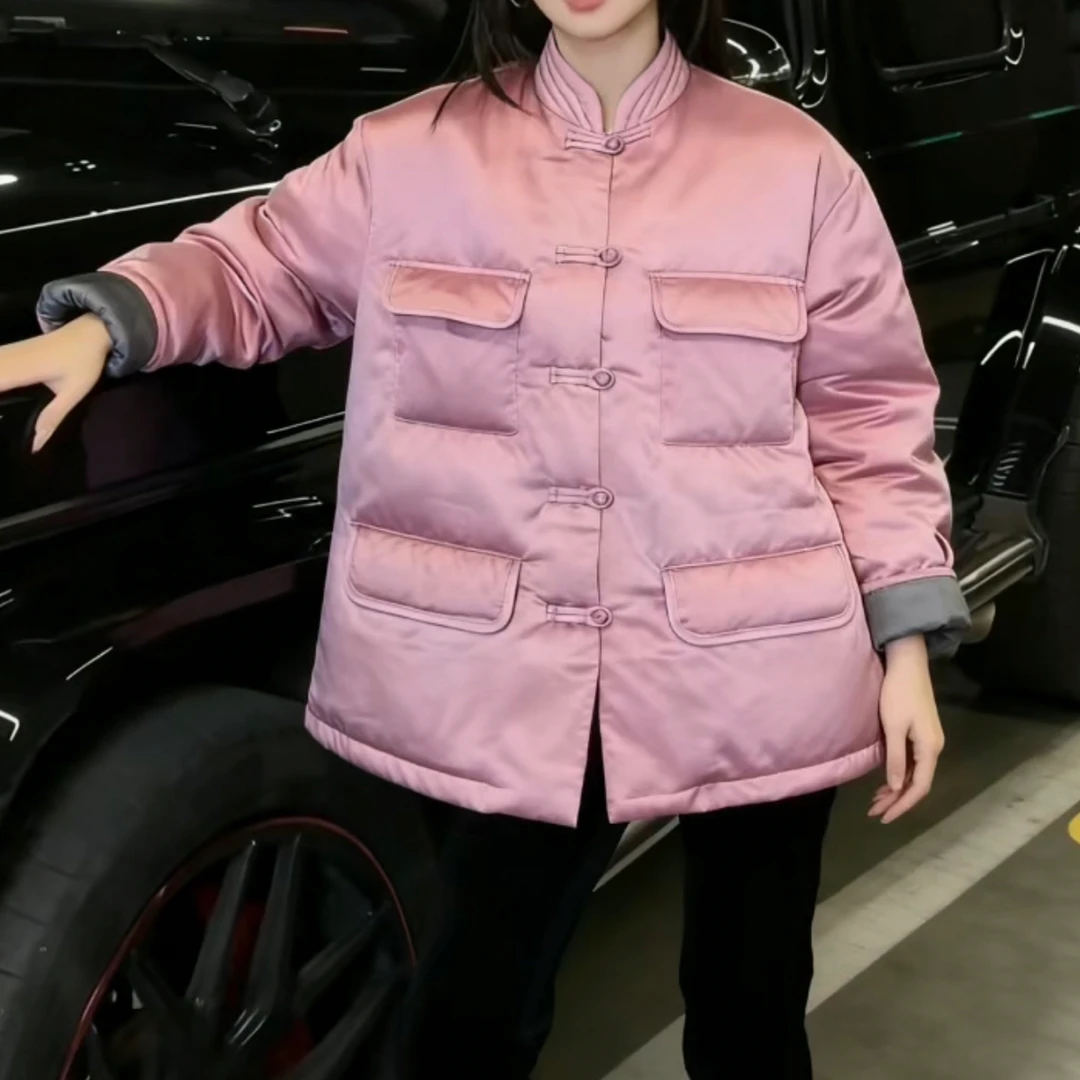 【风华】90白鸭绒天丝贵气老钱保暖新中百搭国风羽绒服