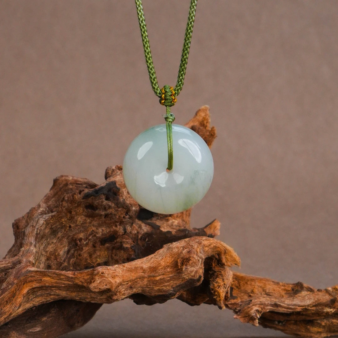 Y-728 天山翠双鼓平安扣 绳子多样性发其一