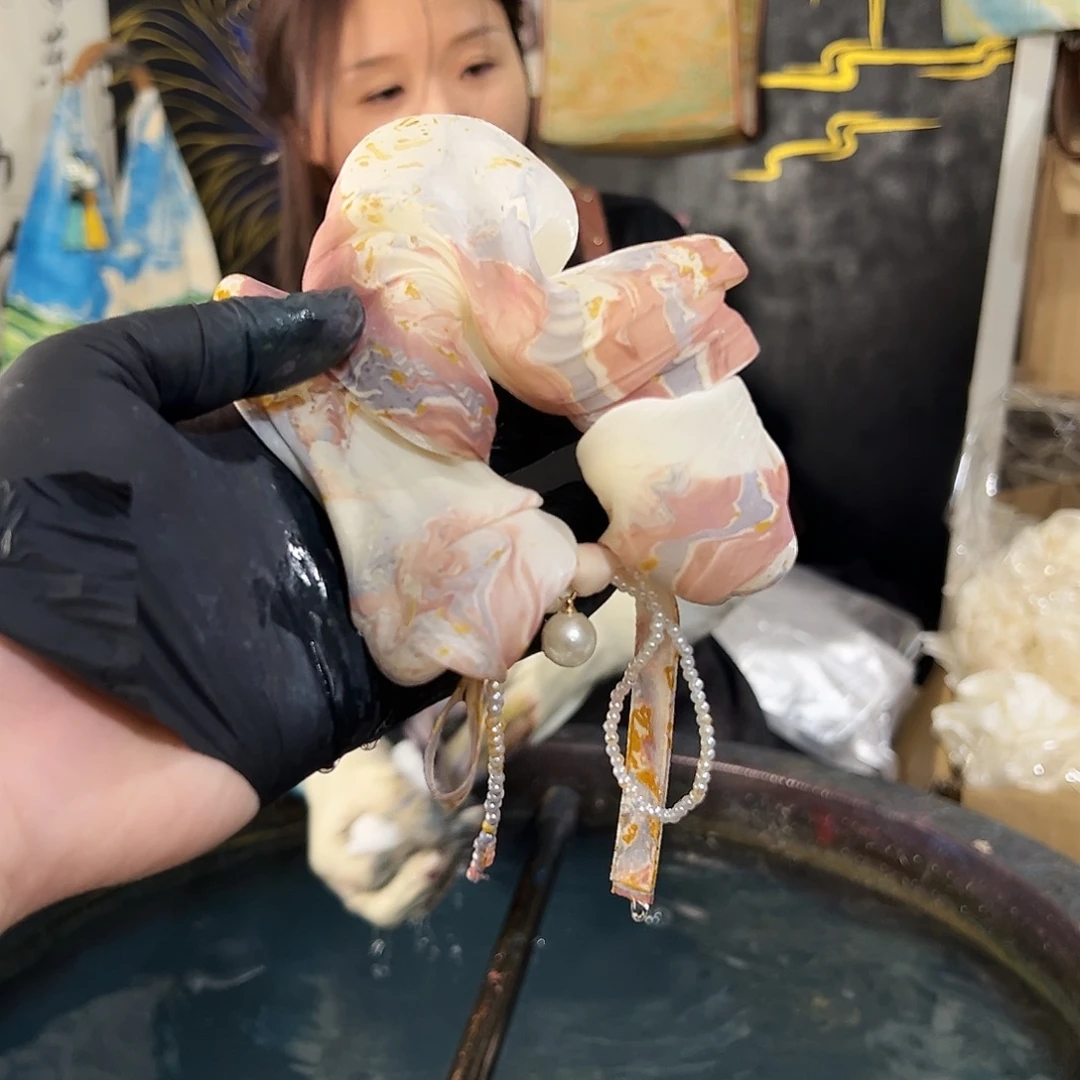 754泡芙发圈粉紫金