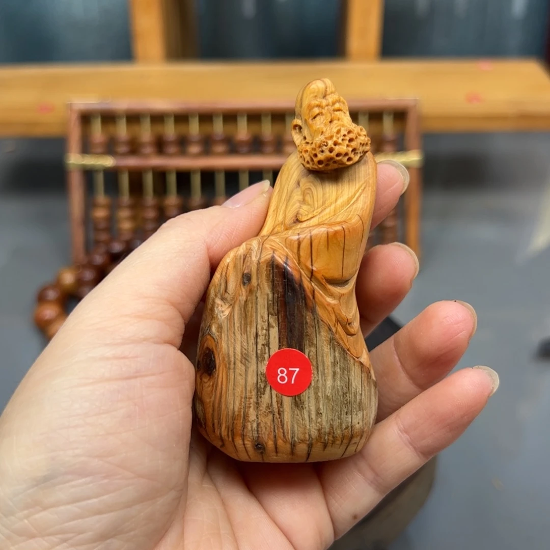 老***白木崖柏木摆件手把件