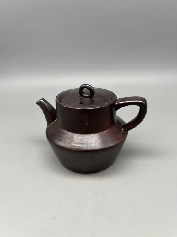 复古黑陶功夫茶壶单壶泡茶壶带过滤喝茶粗陶茶具小容量文人泡茶