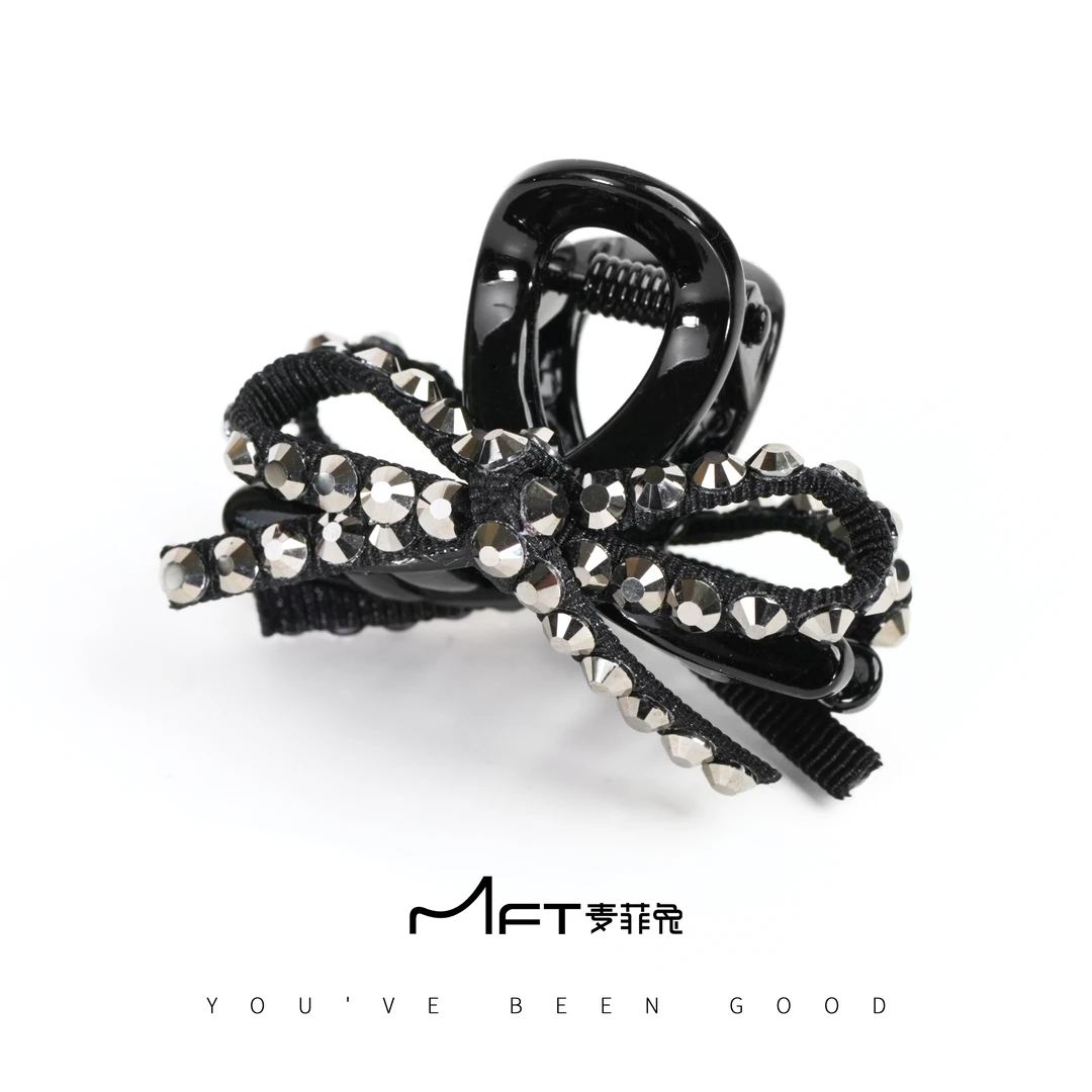 【洛伊小抓夹】轻奢蝴蝶结半扎小抓夹发量少气质发饰24090809A