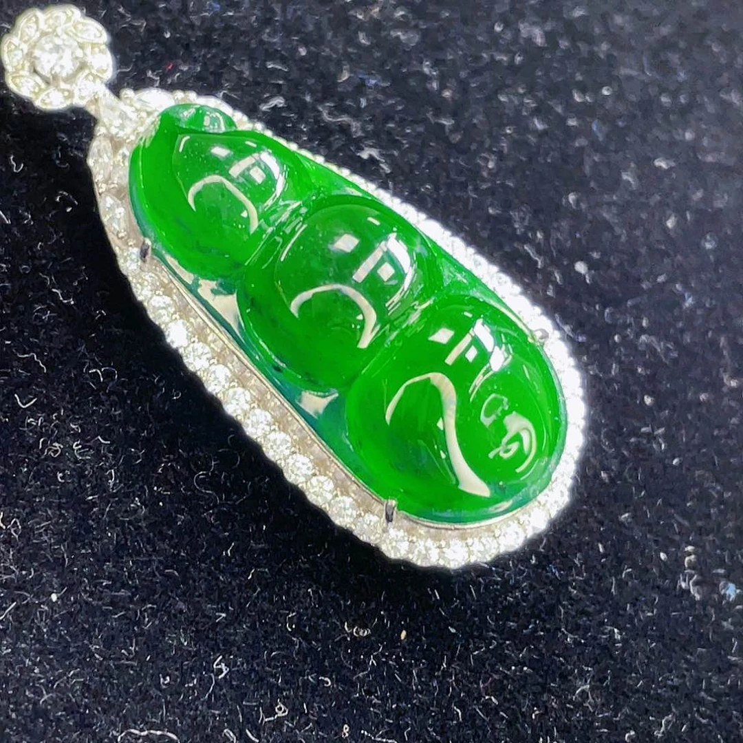 翡翠吊坠(不含链)银S925镶嵌