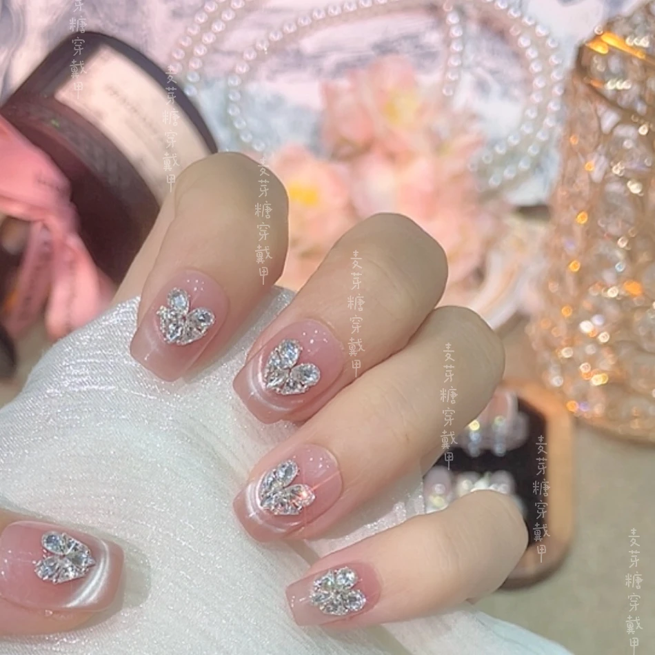 【芭蕾舞曲】高品春夏季爆款纯手工穿戴甲微笑猫眼高级美甲贴片