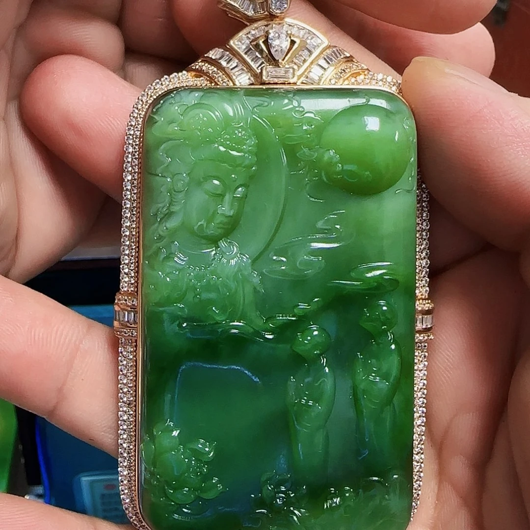 乐***师和田玉（碧玉）未镶嵌挂件