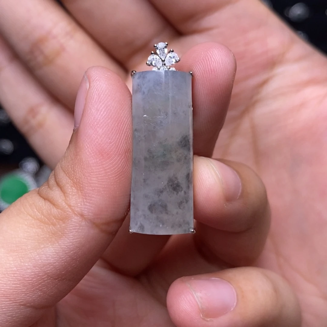 翡翠银S925镶嵌吊坠(赠链)