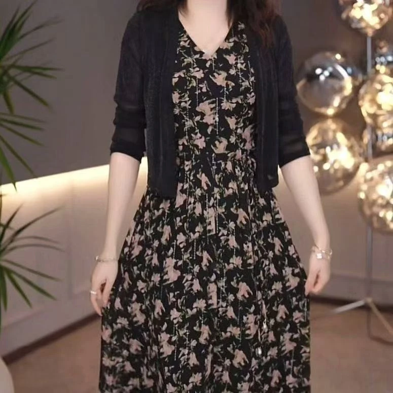 1261#两件套连衣裙2025时尚新款春夏高档显瘦洋气减龄裙子