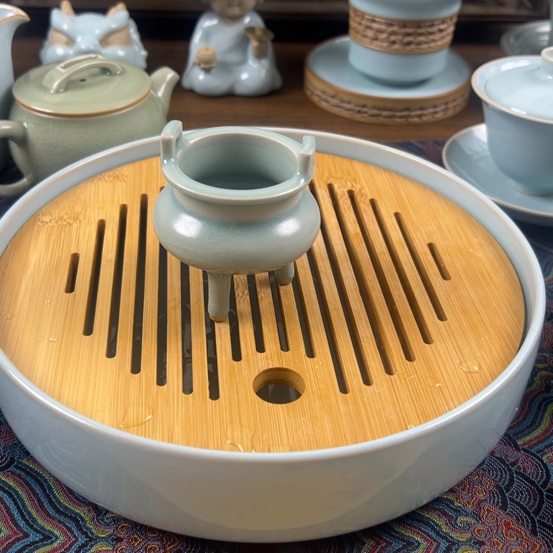 摆件瓷仿古釉水小熏香炉微瑕