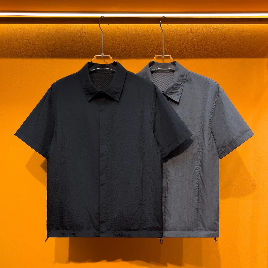 轻奢男装夏季短袖衬衫商务休闲百搭衬衣男士时尚潮流舒适半袖上衣