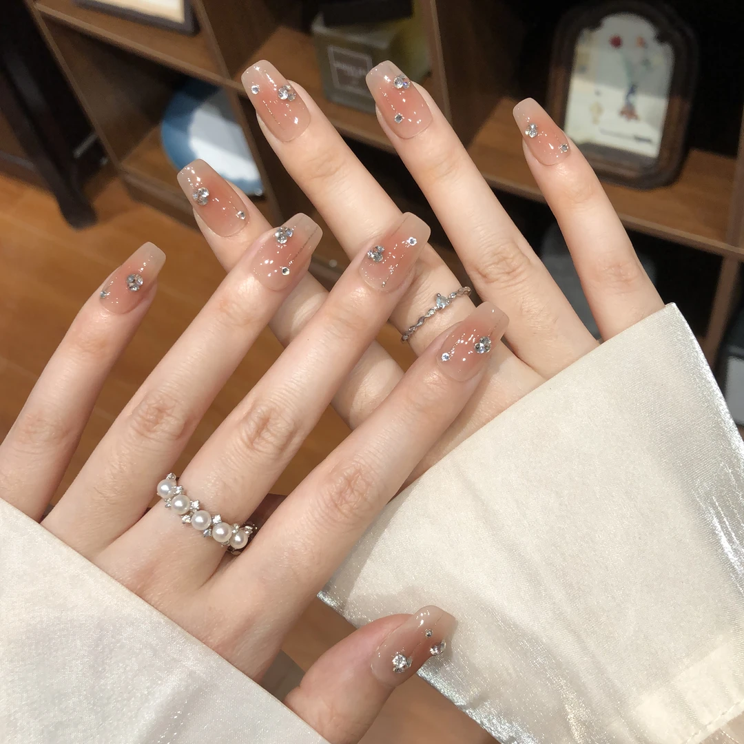喵公子【流星花园】【施家全华钻】纯手工穿戴甲可拆卸美甲光疗甲