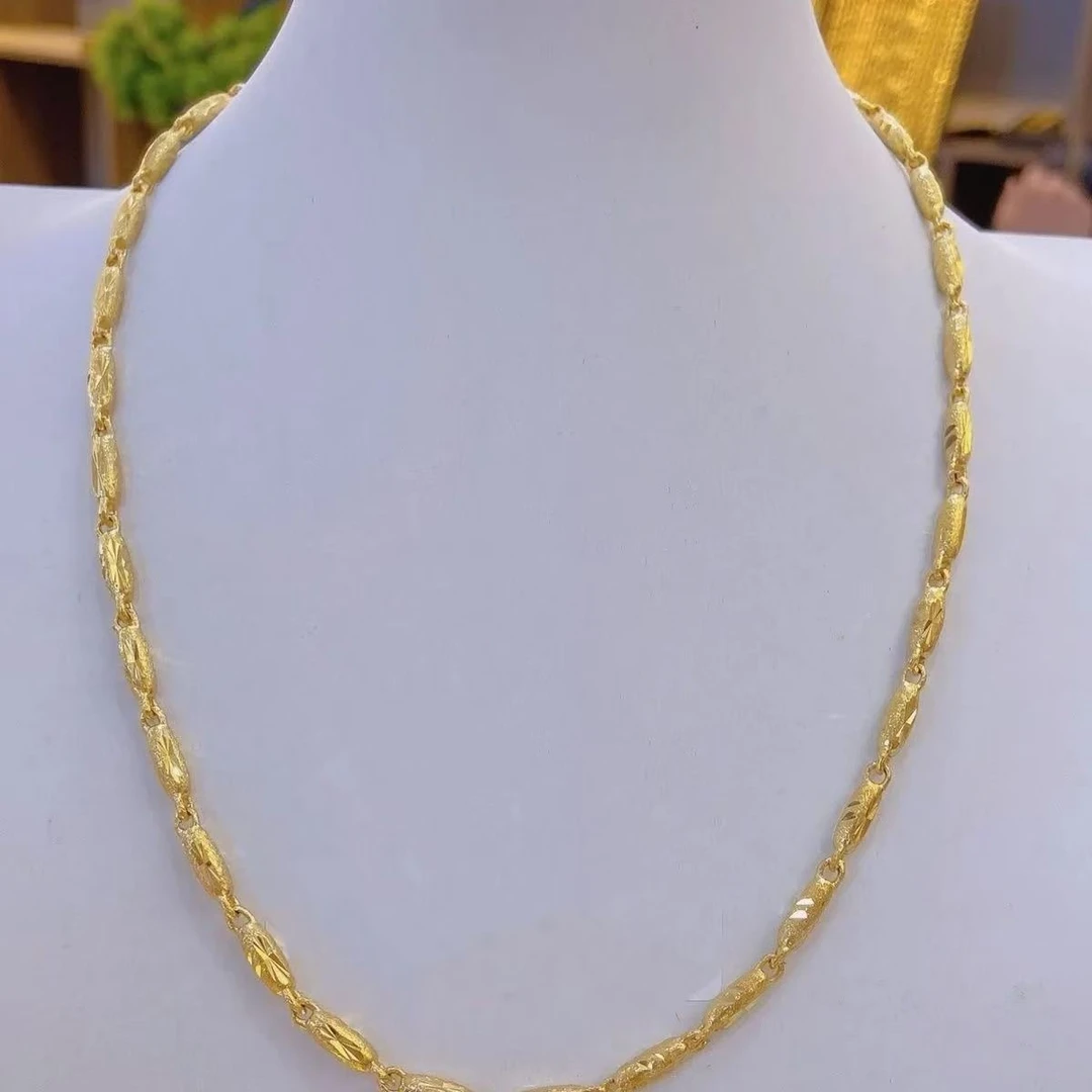 A024精品项链男女实心老板链招财好运橄榄款