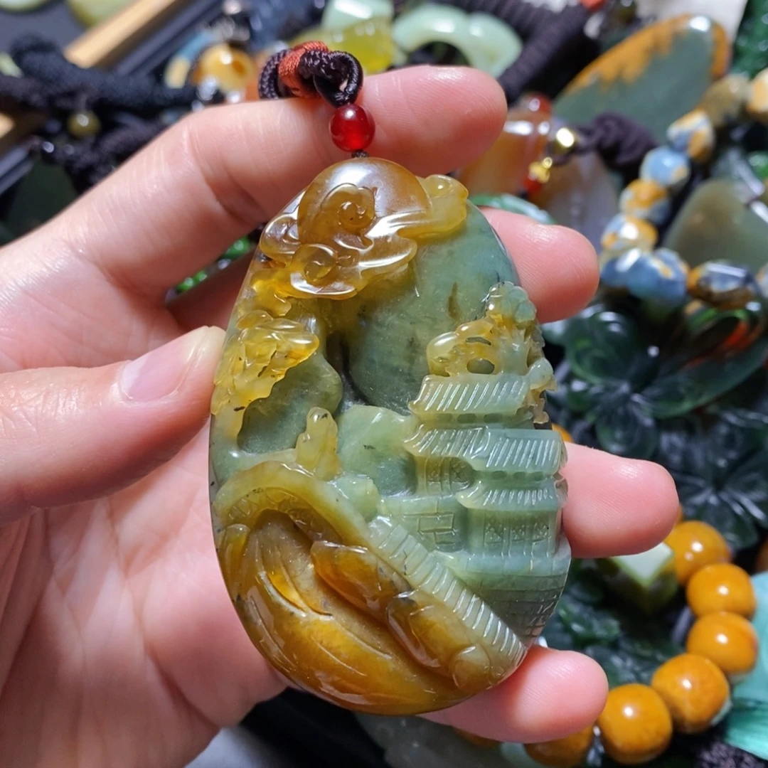 蛇纹石玉未镶嵌颈饰