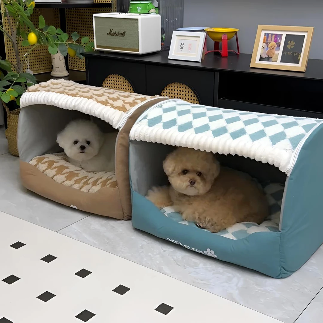 狗窝冬季保暖狗屋封闭式安全感小型犬狗房子可拆洗狗狗床宠物用品