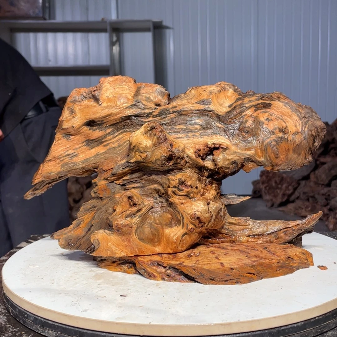 神***木木猛子琥珀木摆件17