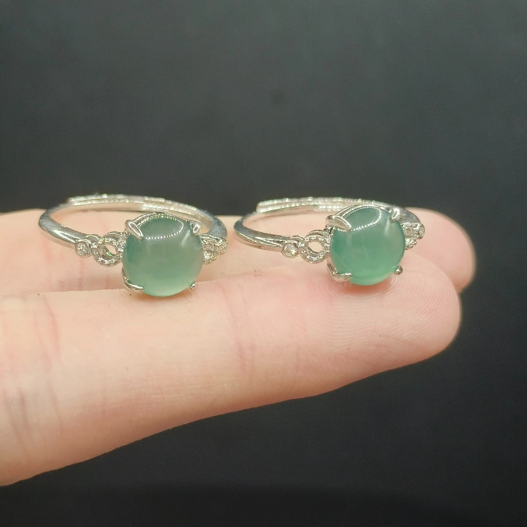 【龙想精选】翡翠蛋面戒指LW20【多样性发其一】圈口可调节约8mm