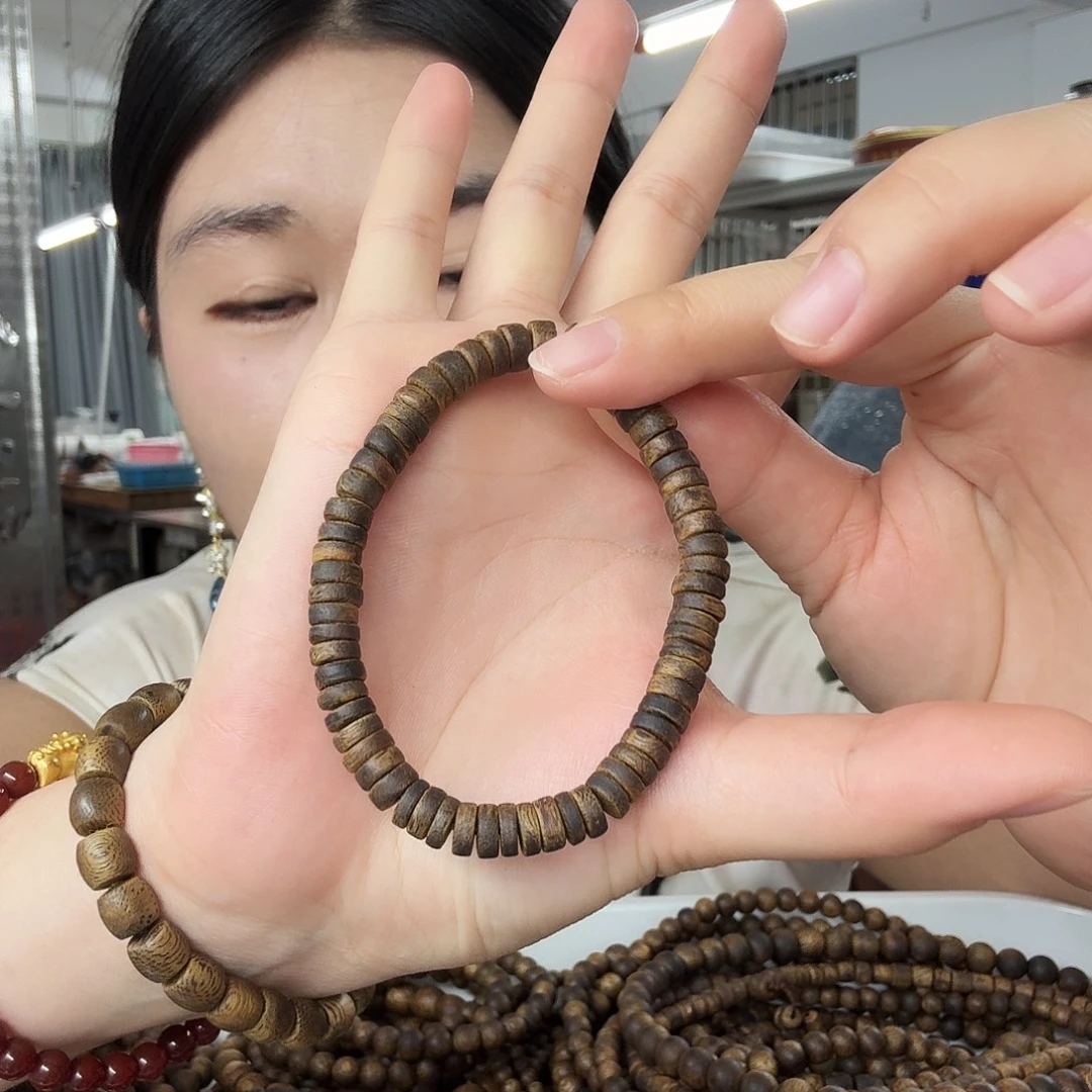 沉香手串绿奇楠沉香单圈随性6mm规格4g手串多样性发一
