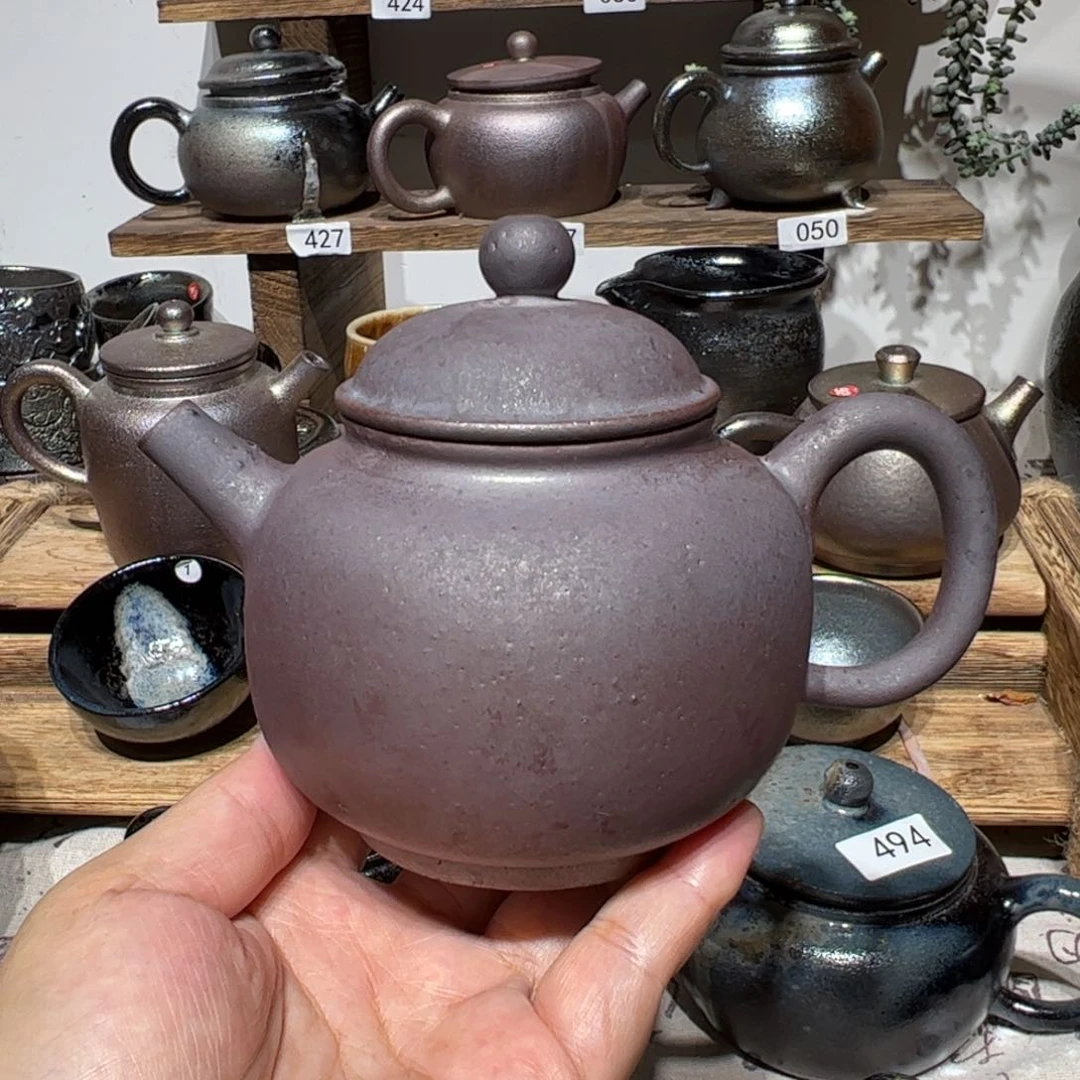 建水紫陶紫泥柴烧壶