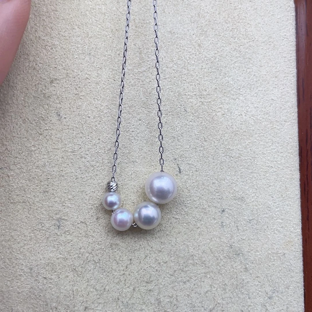 银S925镶嵌海水珍珠项链