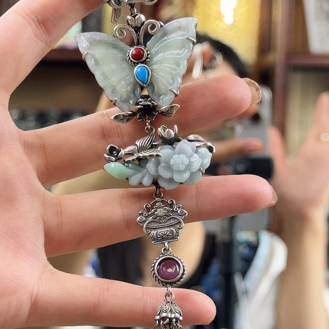 翡翠银S925镶嵌颈饰