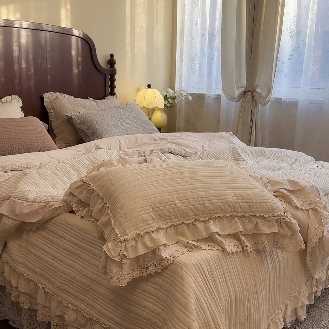 棉棉麻床盖三件套