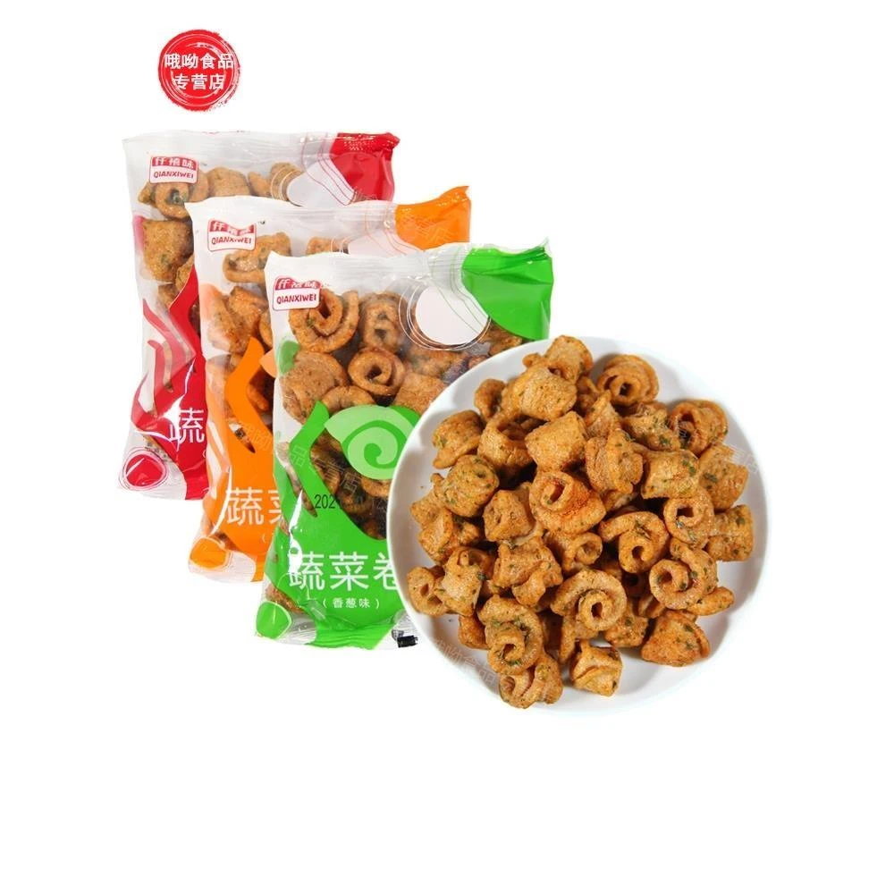 超值香脆蔬菜卷怀旧香五香味小零食锅巴休闲膨化小包装整箱