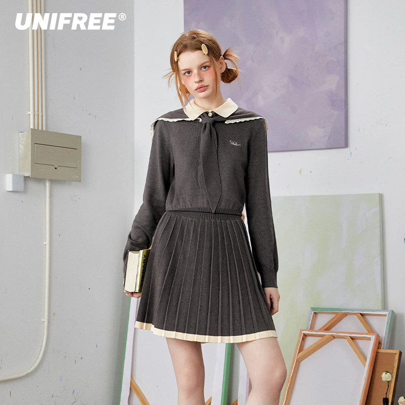 0363【金拐子专属】UNIFREE法式学院风长袖连衣裙U251I011B1B1