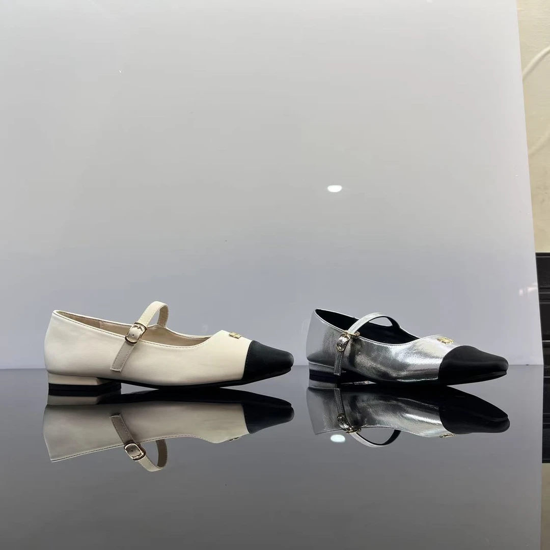 冬季新款低跟休闲鞋女款单鞋女浅口一字带百搭单鞋 X 检 318-3