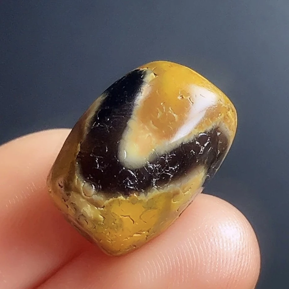 任小攀老料虎牙天珠天然玛瑙真品项链手串17.5x12.5