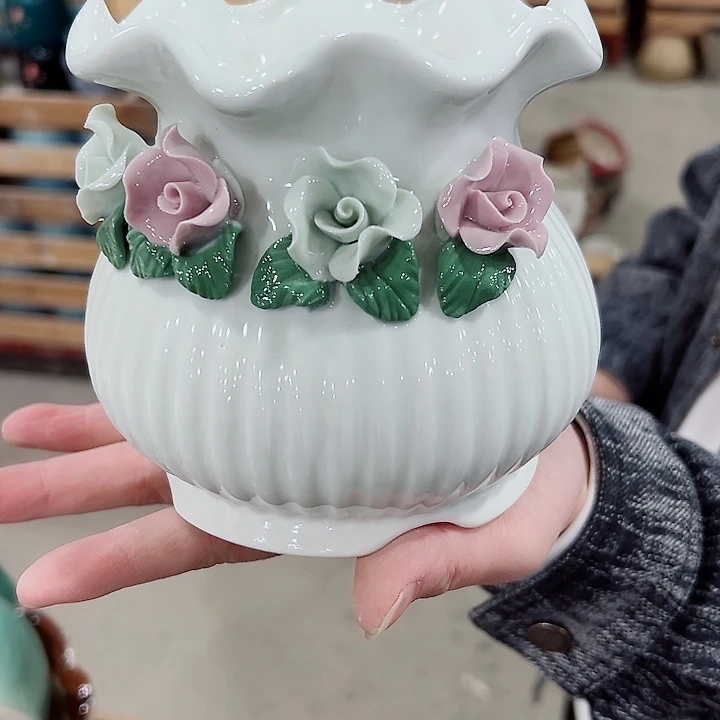 有孔.凑满10元发货多肉陶瓷花盆！