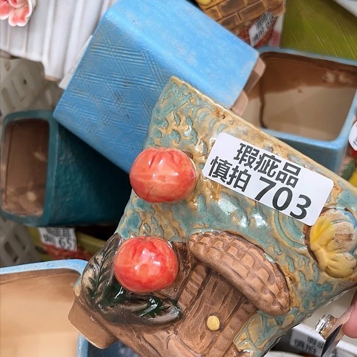 红陶粗陶多肉花盆703