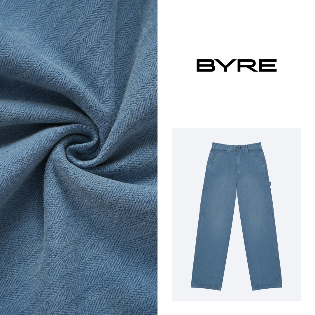 LM138 蓝色直筒休闲裤【机洗】