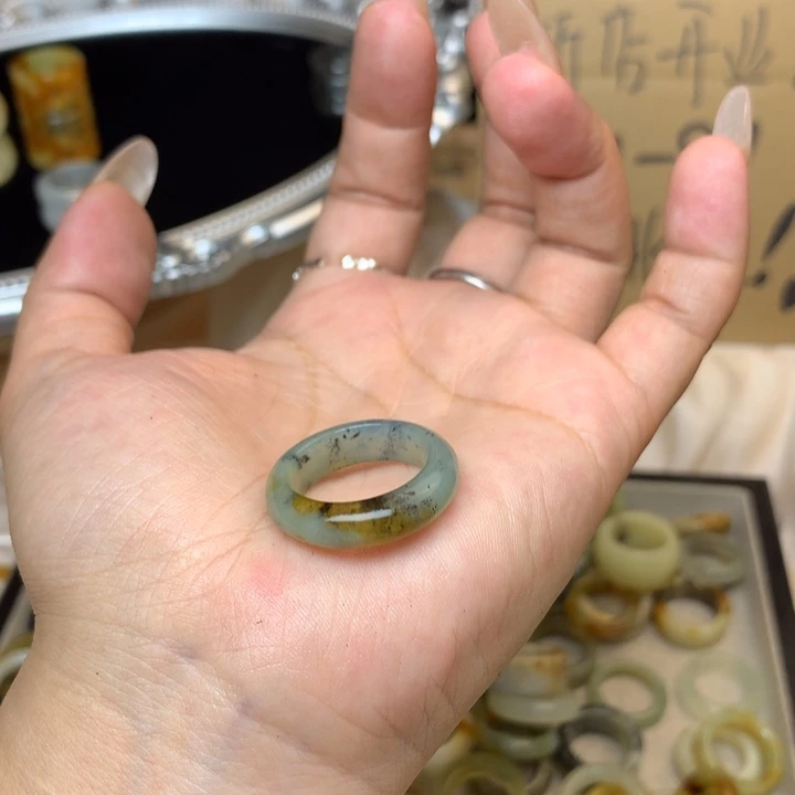 ****️合金蛇纹石玉戒指