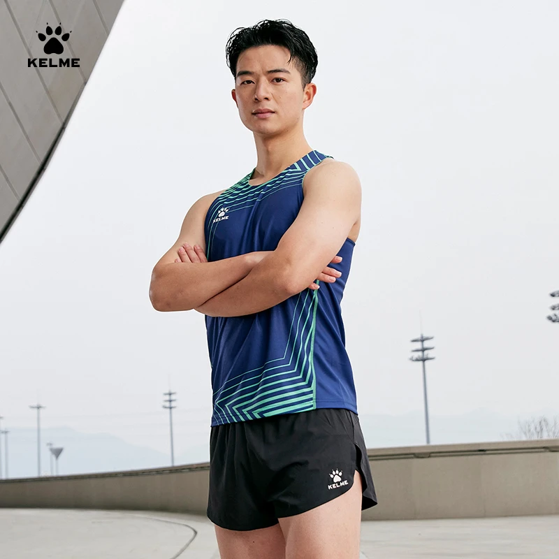 KELME卡尔美马拉松无袖运动背心男夏季训练跑步健身吸湿速干轻量