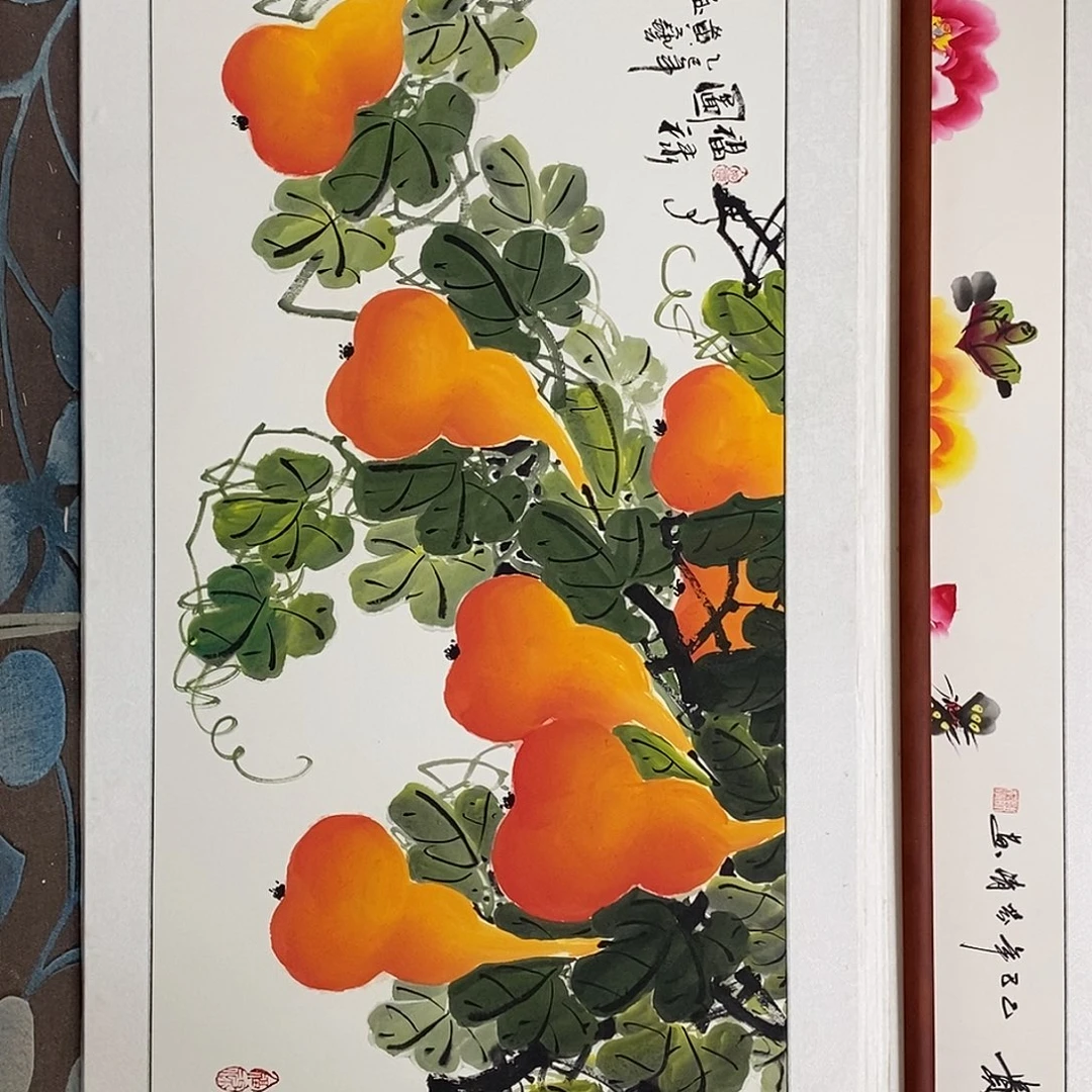 国画带框62✖️122厘米