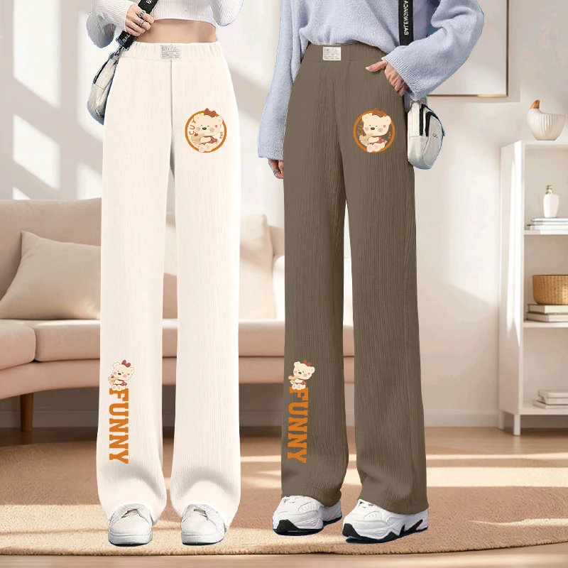 春秋季儿童女孩直筒灯芯绒长裤洋气外穿运动休闲百搭中小童裤子潮