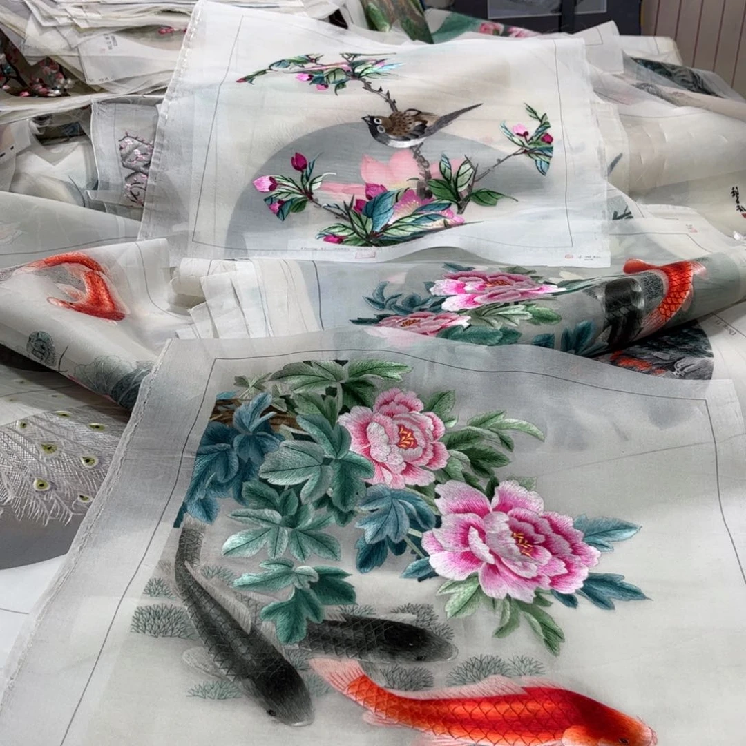 刺绣纯手工制作方法将材料混合