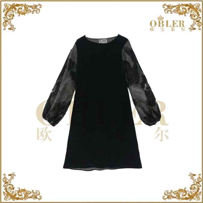 【欧宝莱尔】2025新款气质时尚轻奢优雅女装连衣裙305-249907