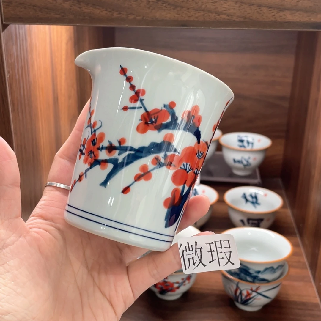 釉下手绘茶具微瑕