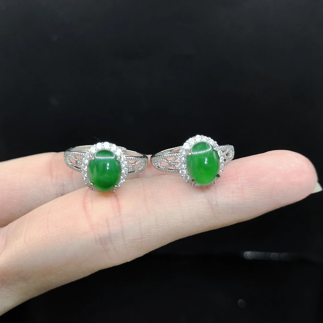 【李想精选】翡翠蛋面戒指【多样性发其一】圈口活口