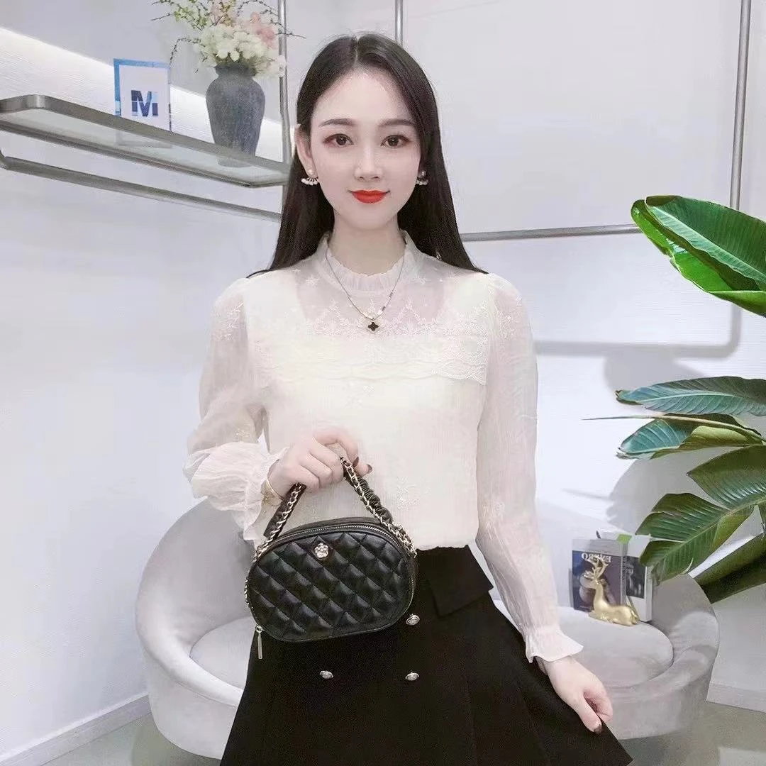 A7912早春新款时尚韩系女新款洋气外穿小衫长袖上衣