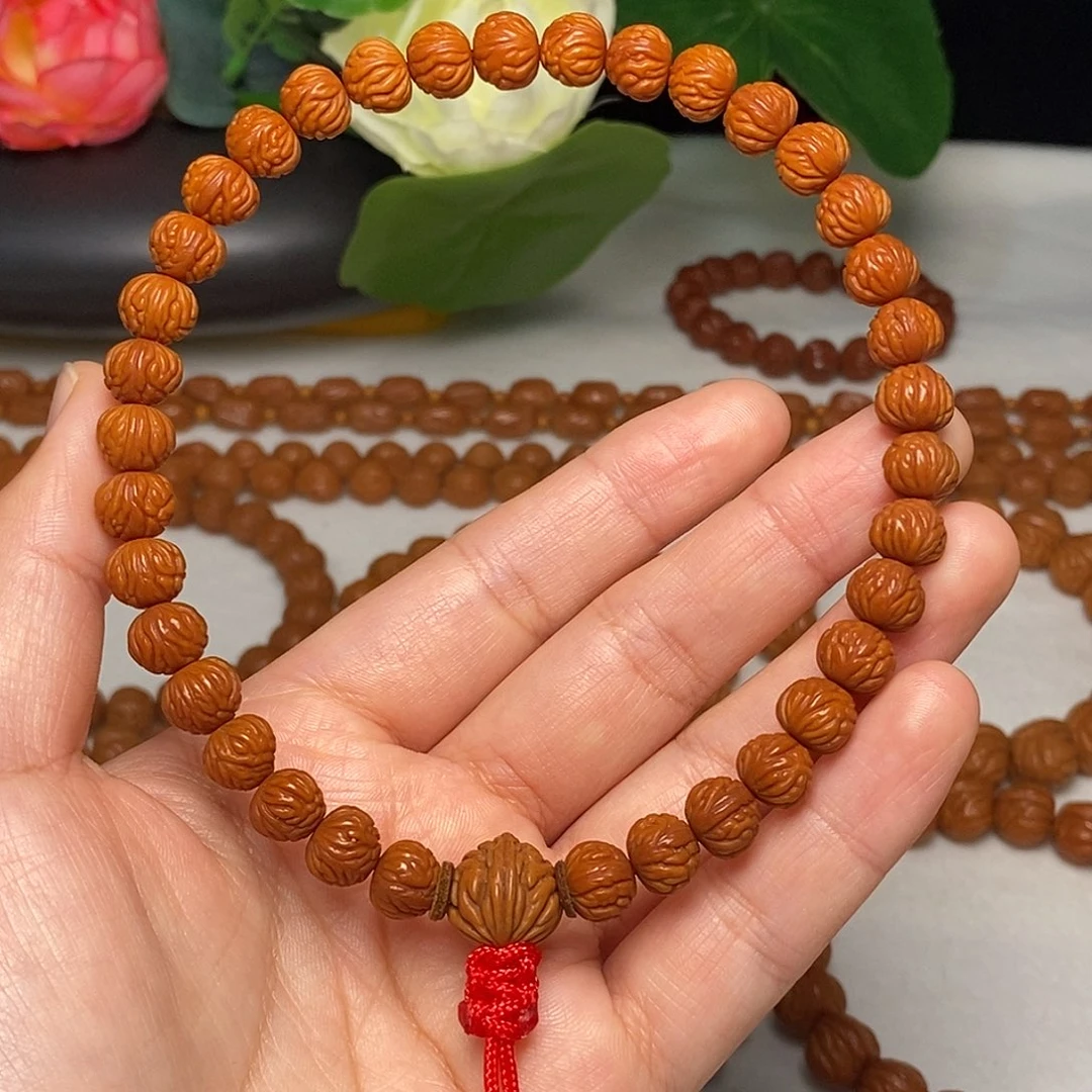 手串桃核9mm野生凤羽聚宝盆桃核手持36颗