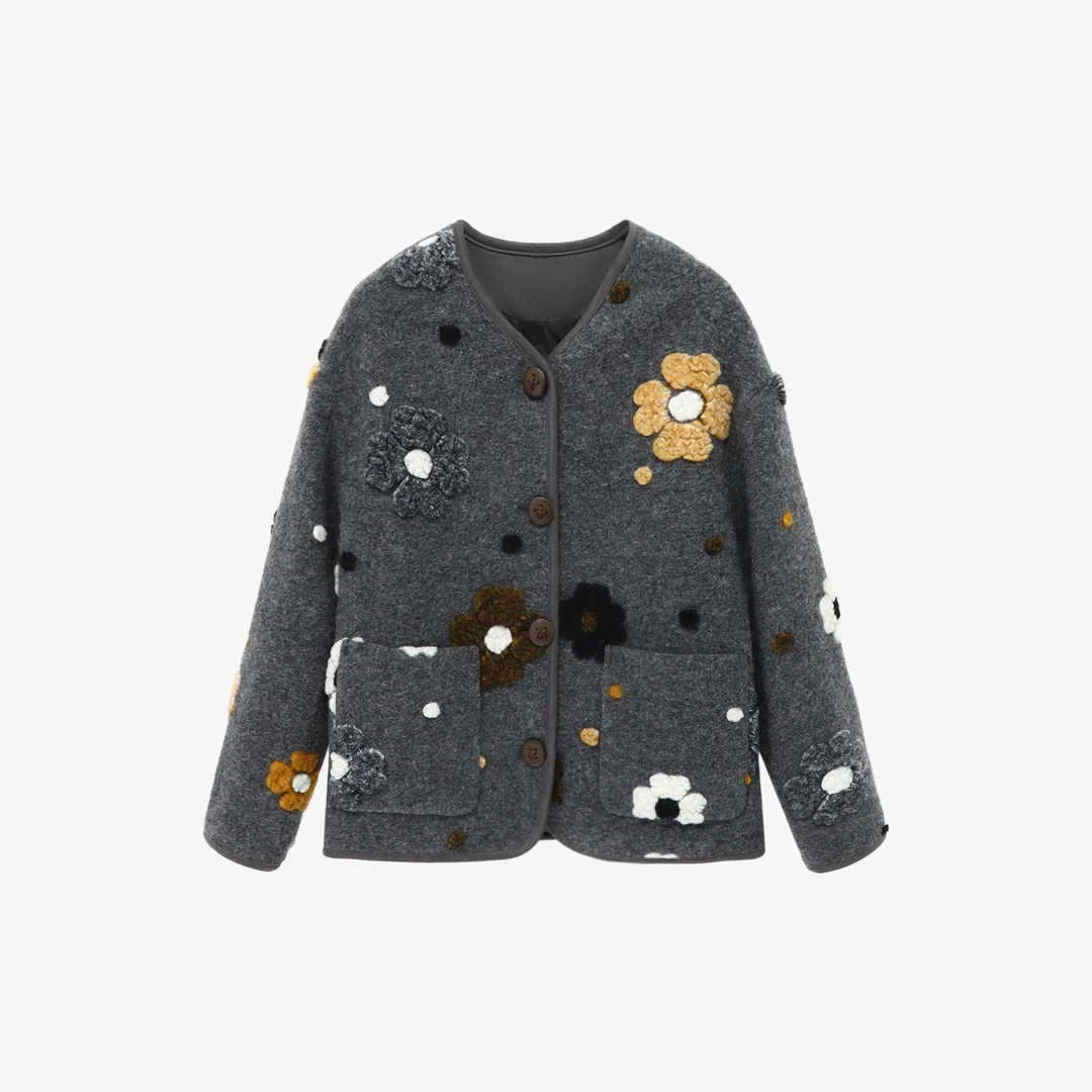 绵羊毛白鸭绒短款羽绒服793-9836-1【阿邱时尚社】